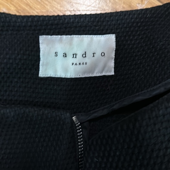 Sandro Tweed Leather Moto Jacket (40) - Picture 5 of 7